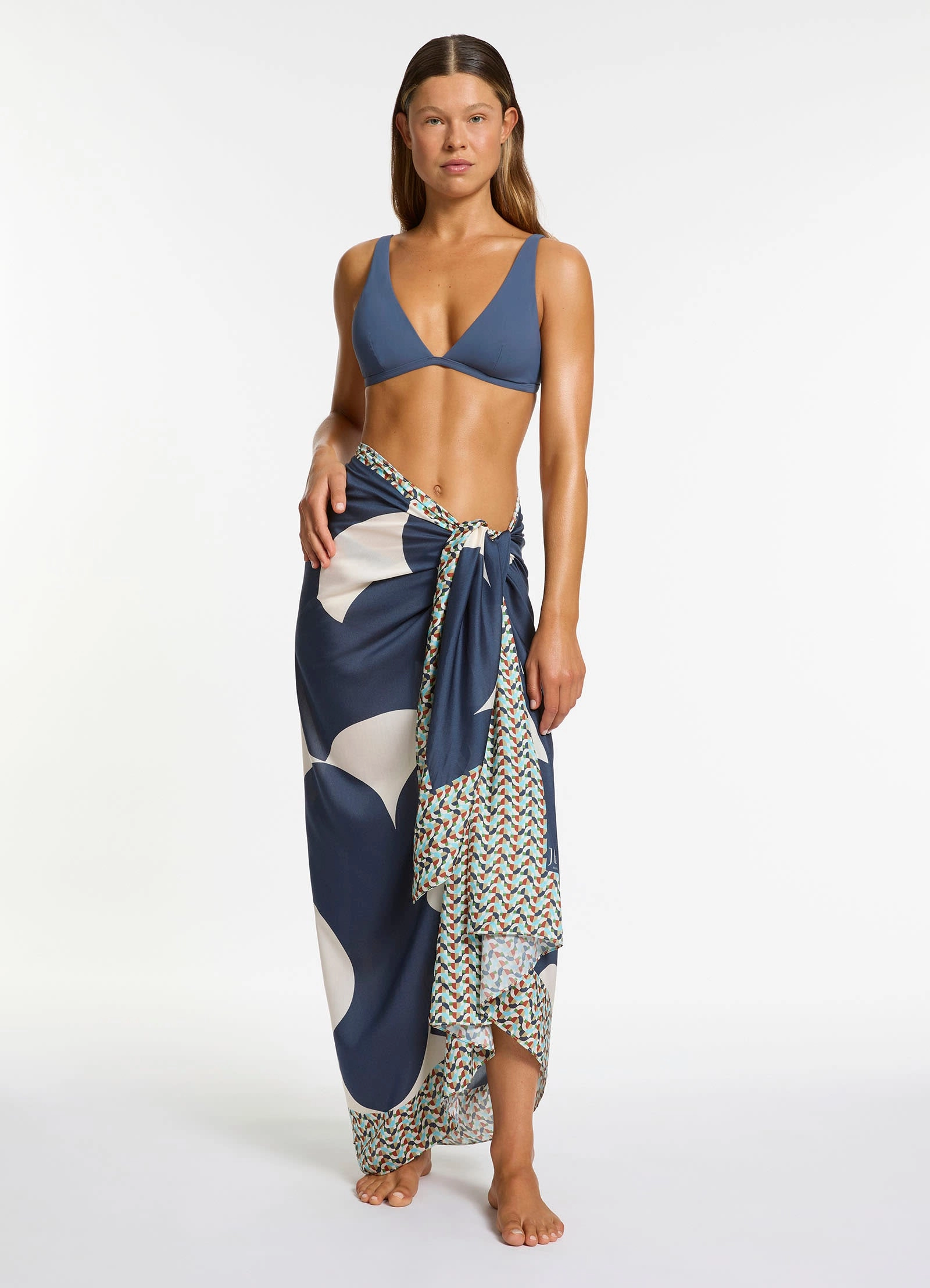 Acacia Long Sarong - Steel Blue