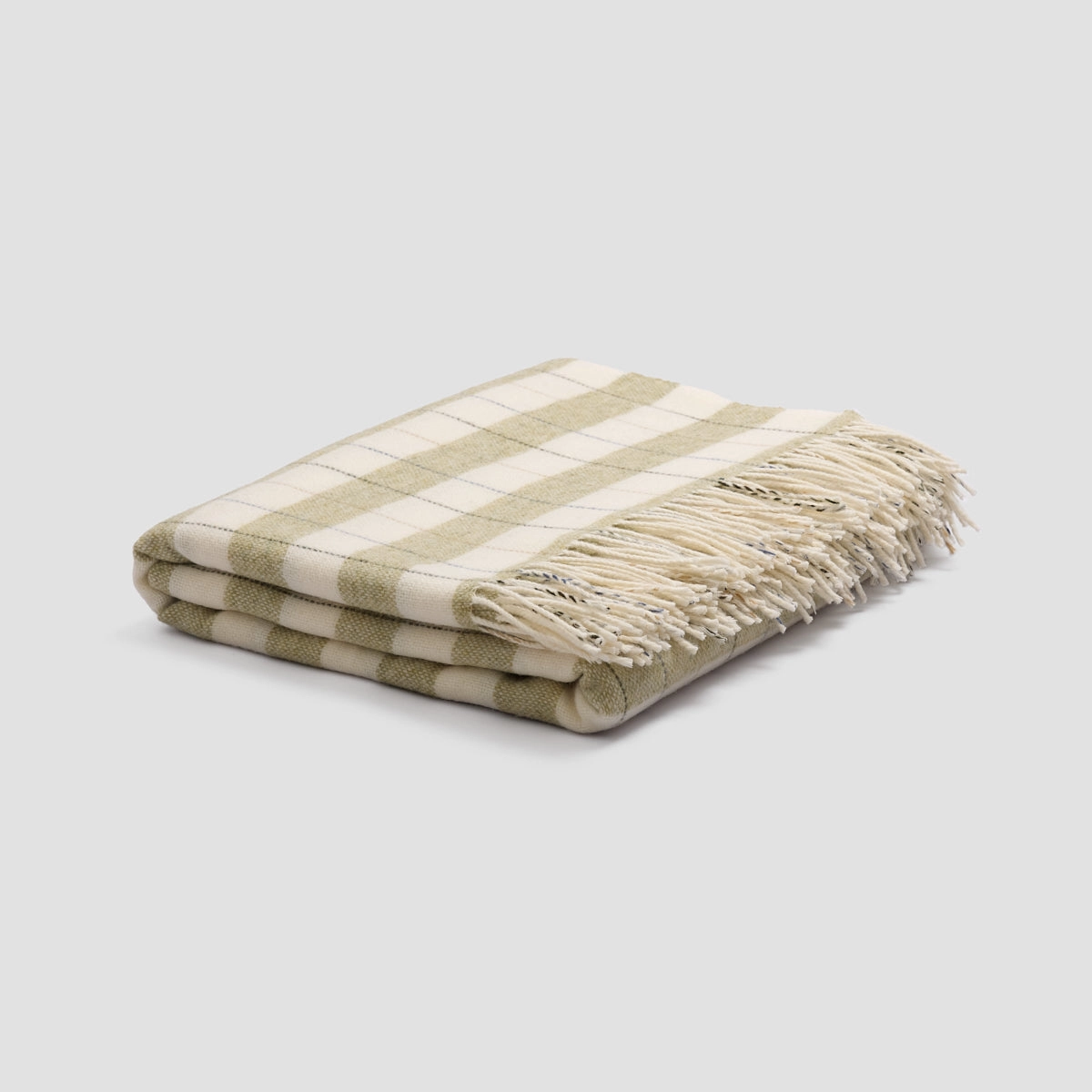 Apple Checked Stripe Wool Blanket