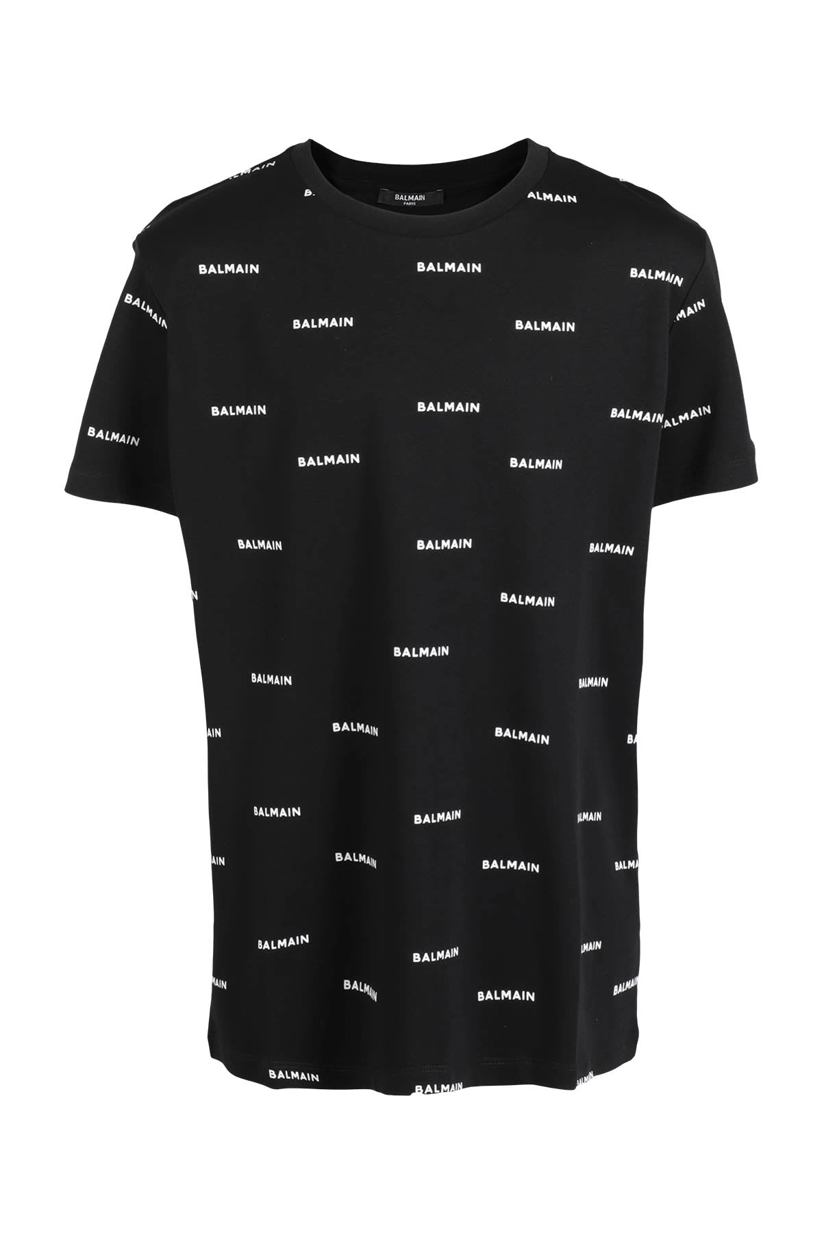 Balmain Kids Allover Logo Printed Crewneck T-Shirt