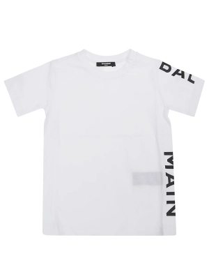Balmain Kids Logo Printed Crewneck T-Shirt