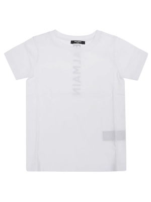 Balmain Kids Logo Printed Crewneck T-Shirt