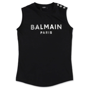 Balmain Kids Logo Printed Tank Top