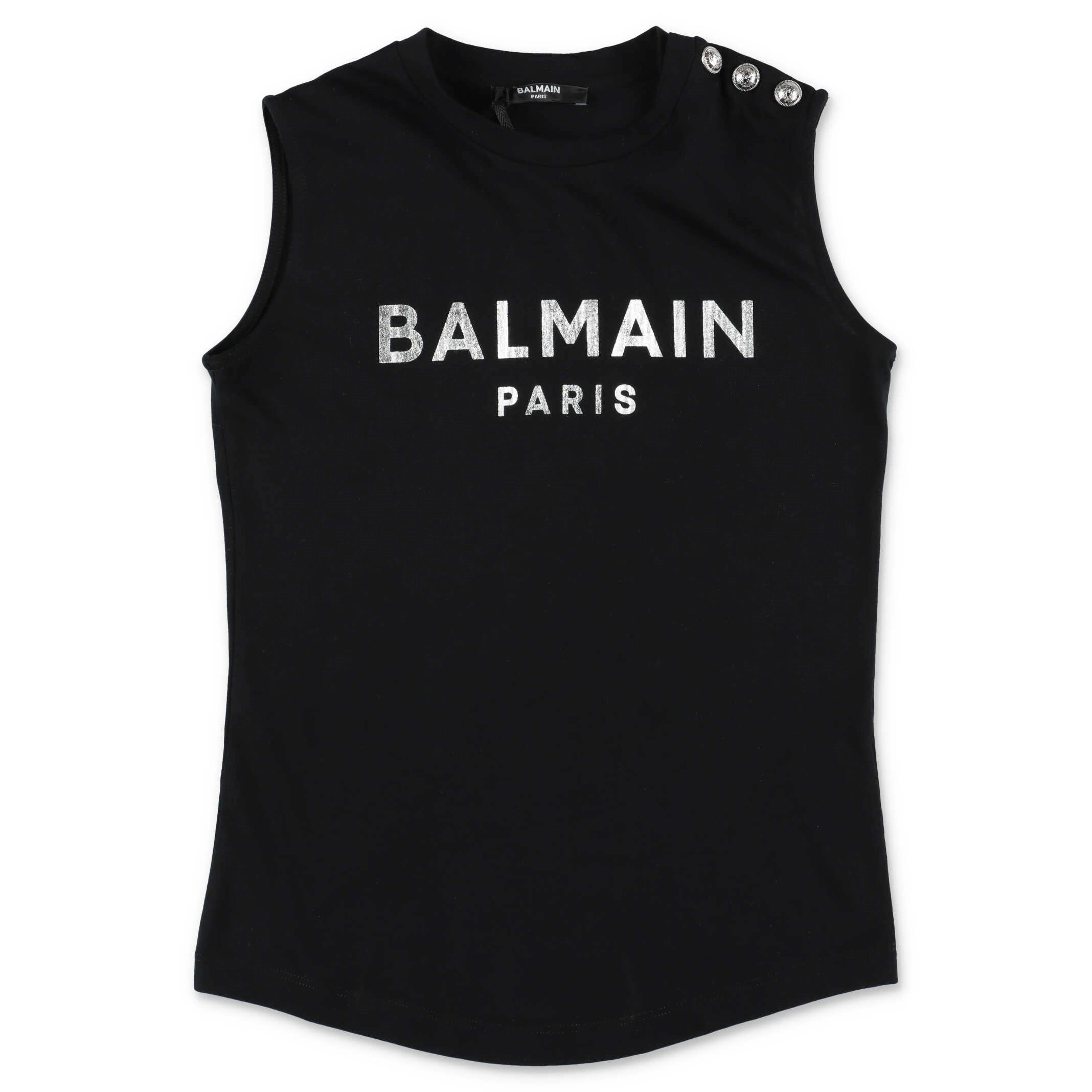 Balmain Kids Logo Printed Tank Top