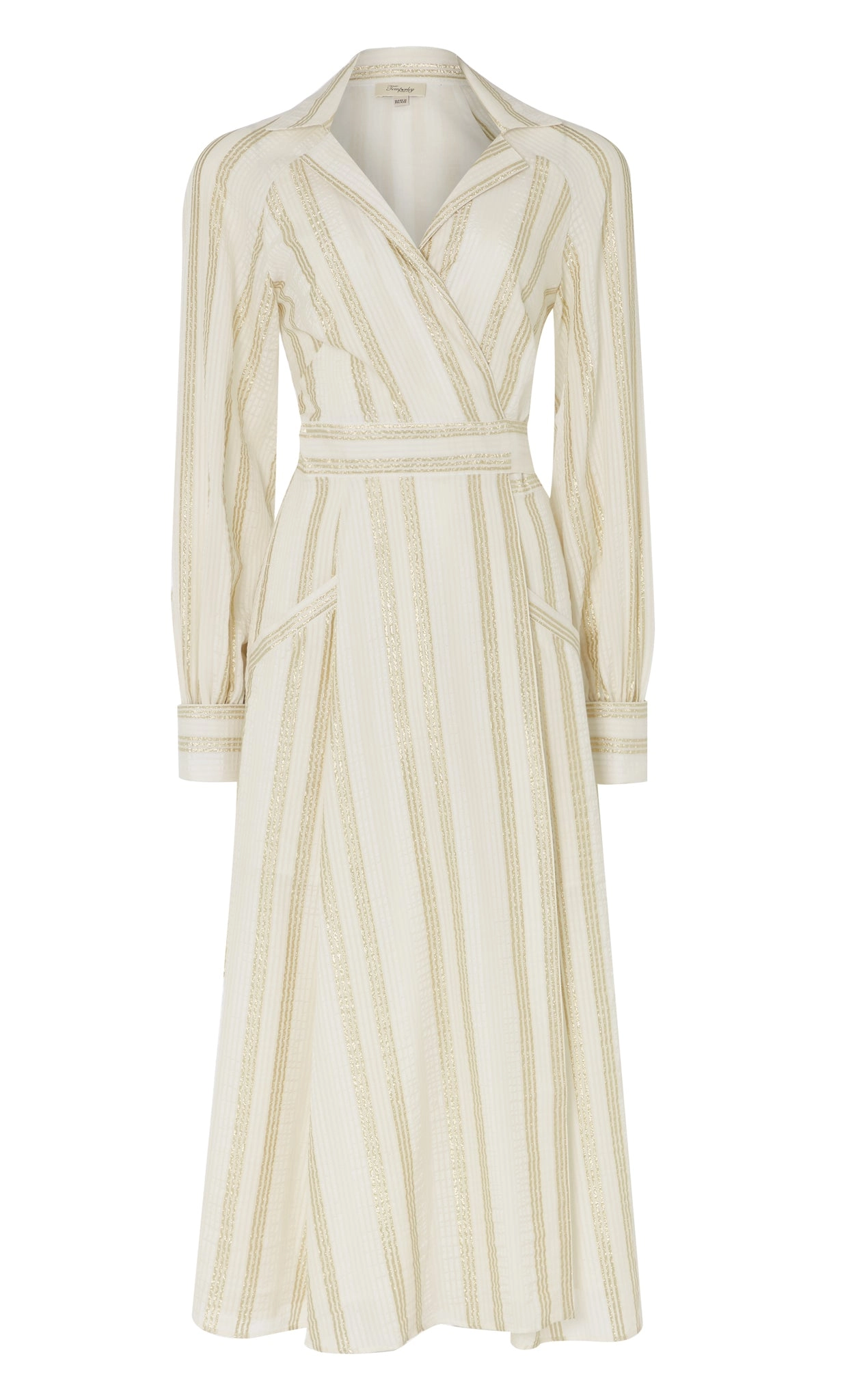 Benoto Wrap Dress - Cream/Gold