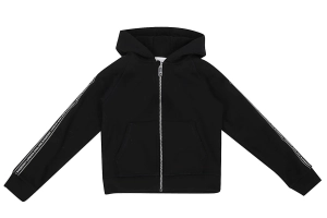 Burberry Kids Logo Tape Zip-Up Hooded Jacket