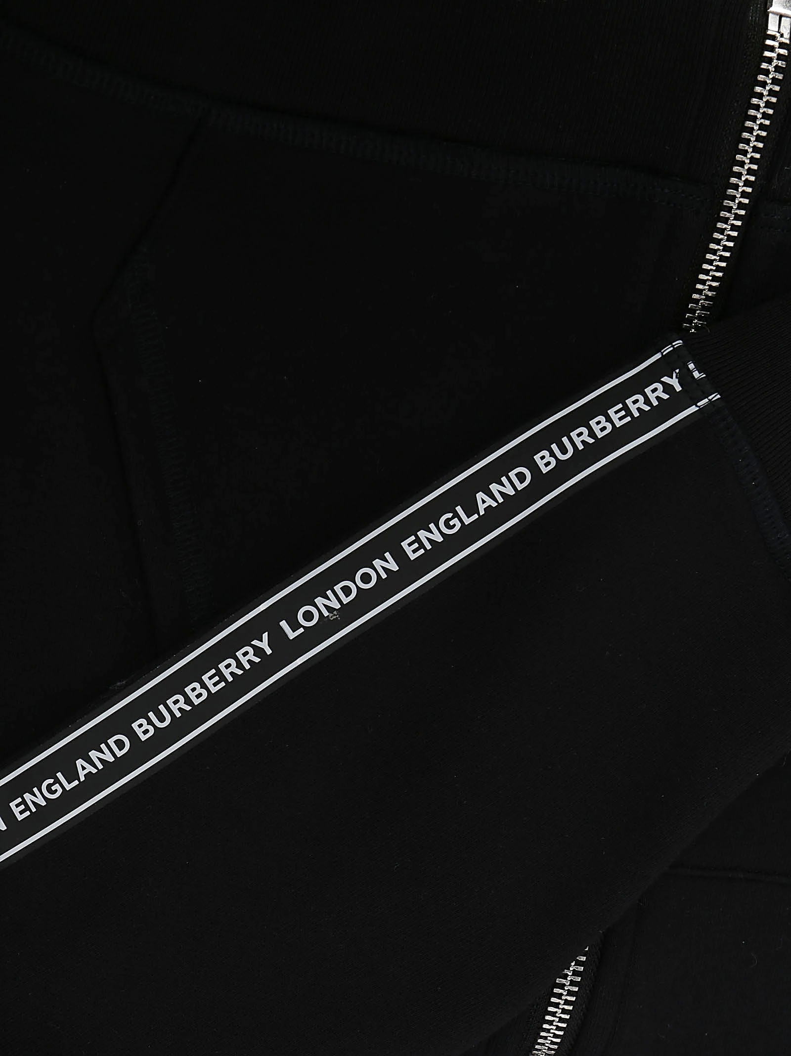 Burberry Kids Logo Tape Zip-Up Hooded Jacket