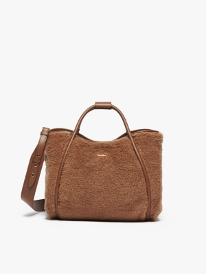 Camel Teddy Fabric Handbag
