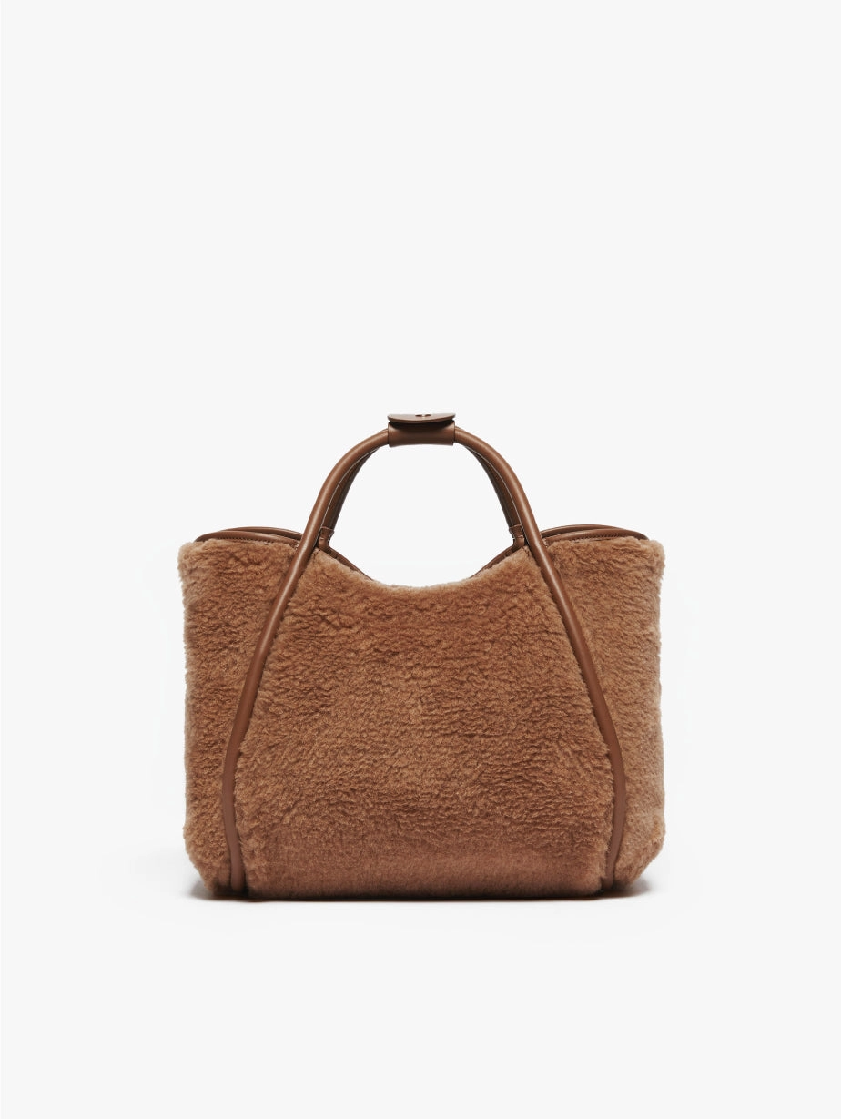 Camel Teddy Fabric Handbag