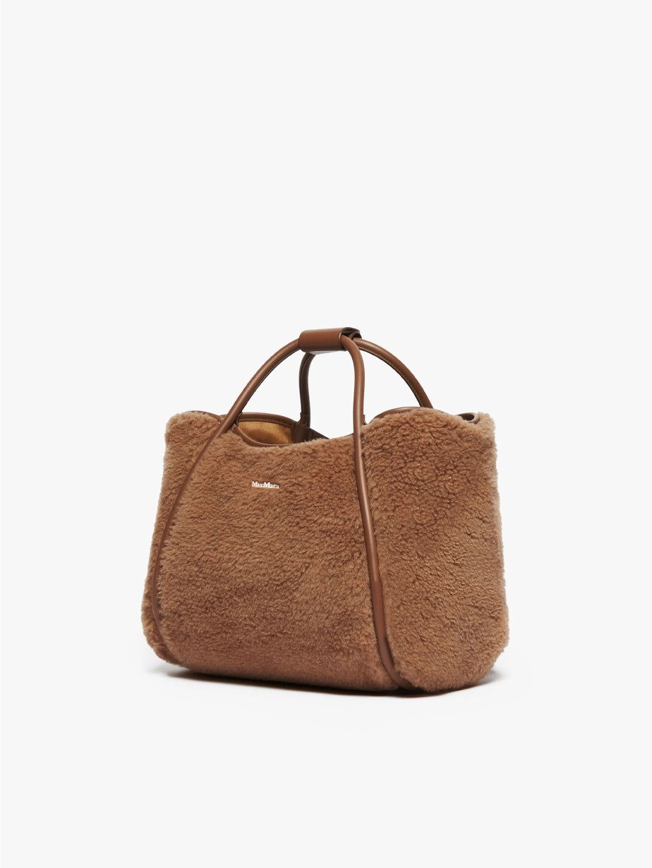 Camel Teddy Fabric Handbag