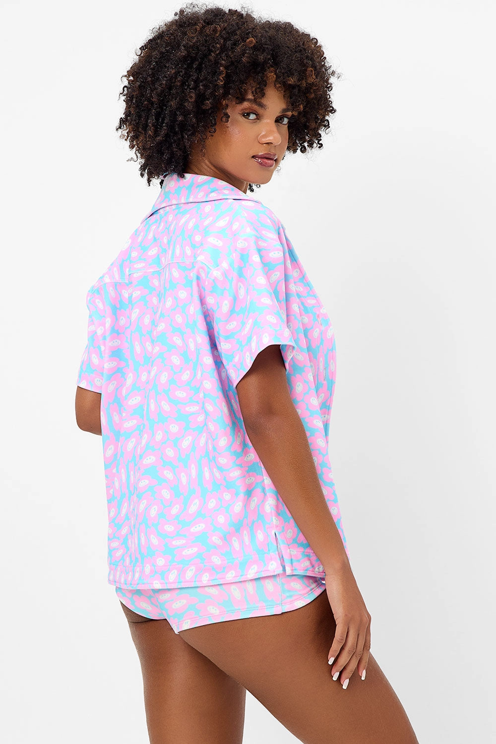 Coco Terry Button Up Shirt - Daisy Dream