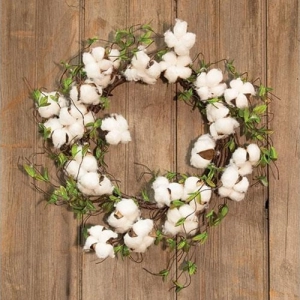 *Cotton & Willow Leaves Wreath 22"