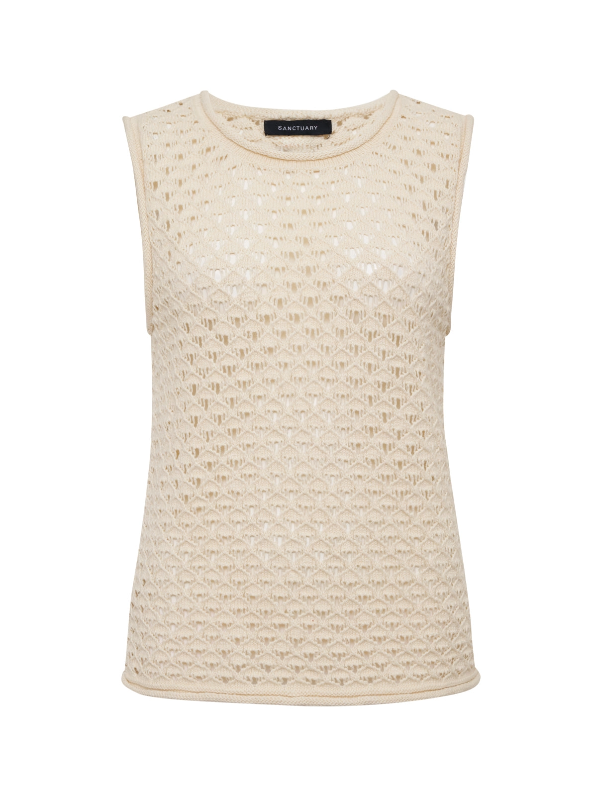 Crochet Shell Sweater Eco Natural Extended Sizing
