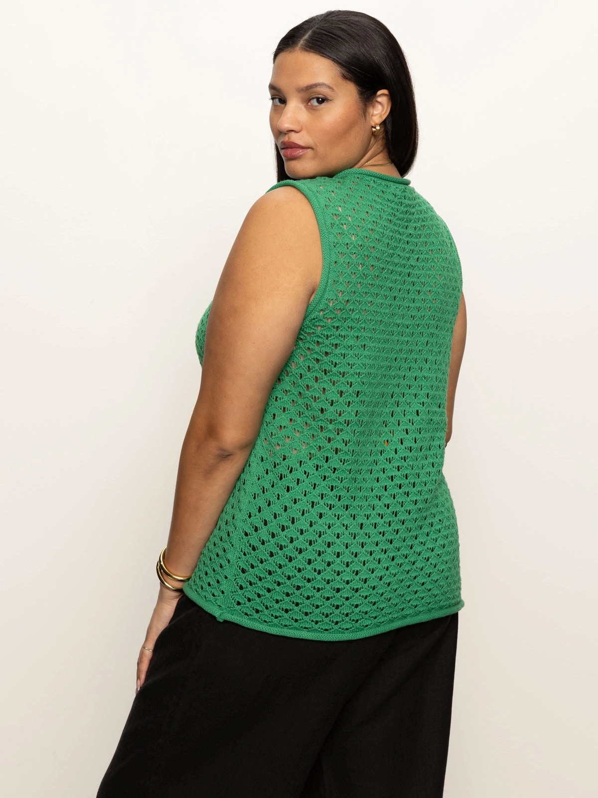 Crochet Shell Sweater Palm Extended Sizing