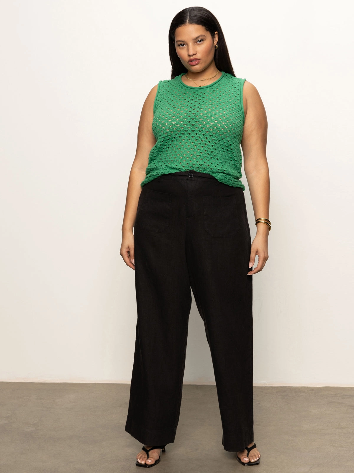 Crochet Shell Sweater Palm Extended Sizing
