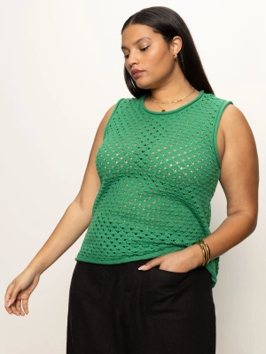 Crochet Shell Sweater Palm Extended Sizing
