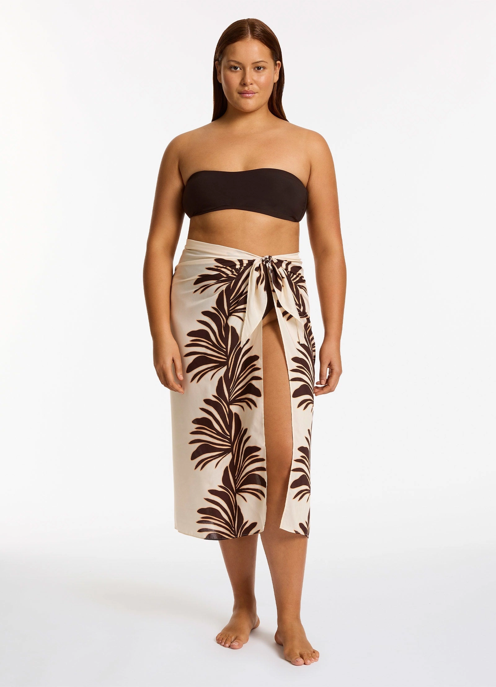 Dahlia Palm Sarong  - Cream