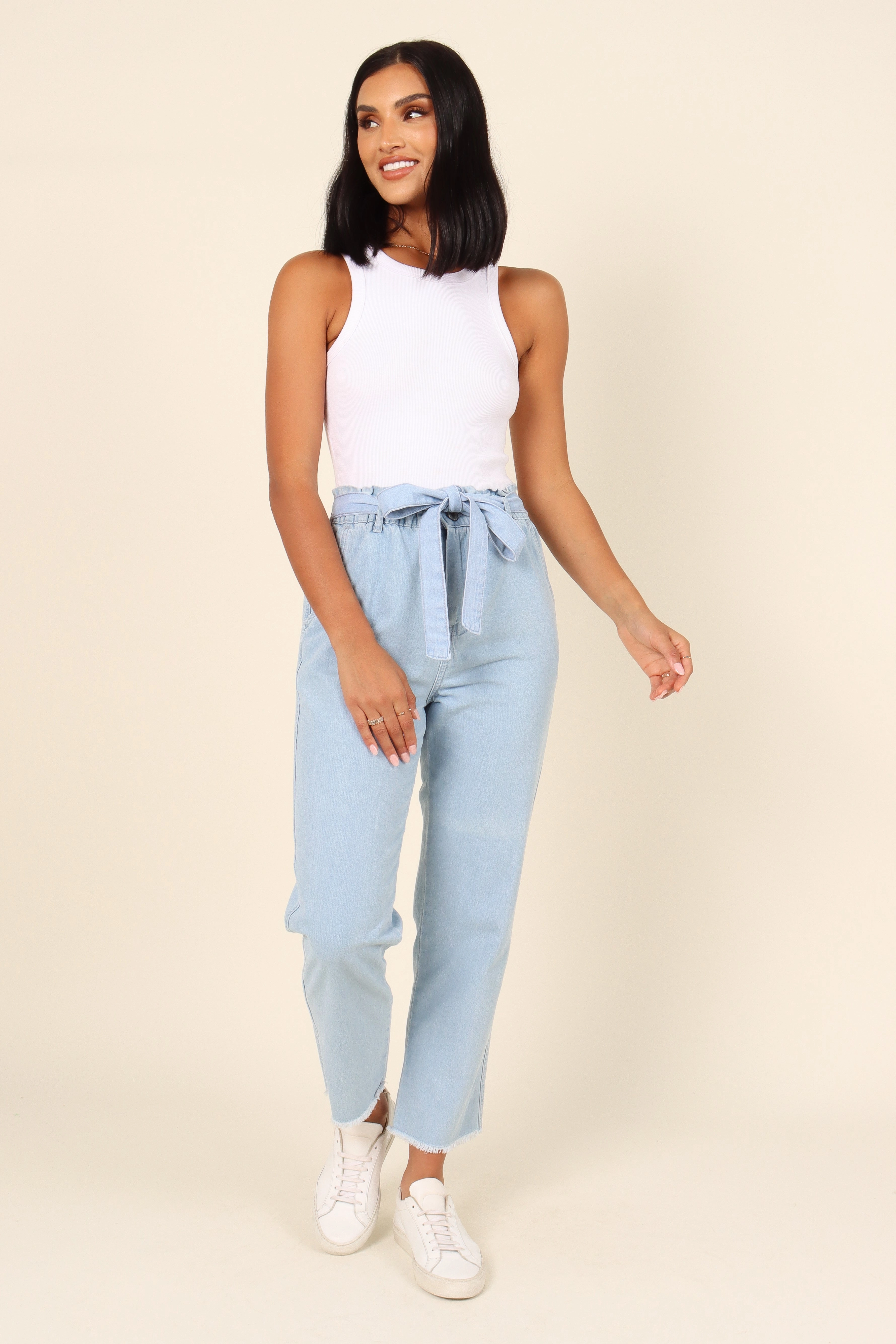 Dexter Paperbag Waist Jean - Light Blue Wash