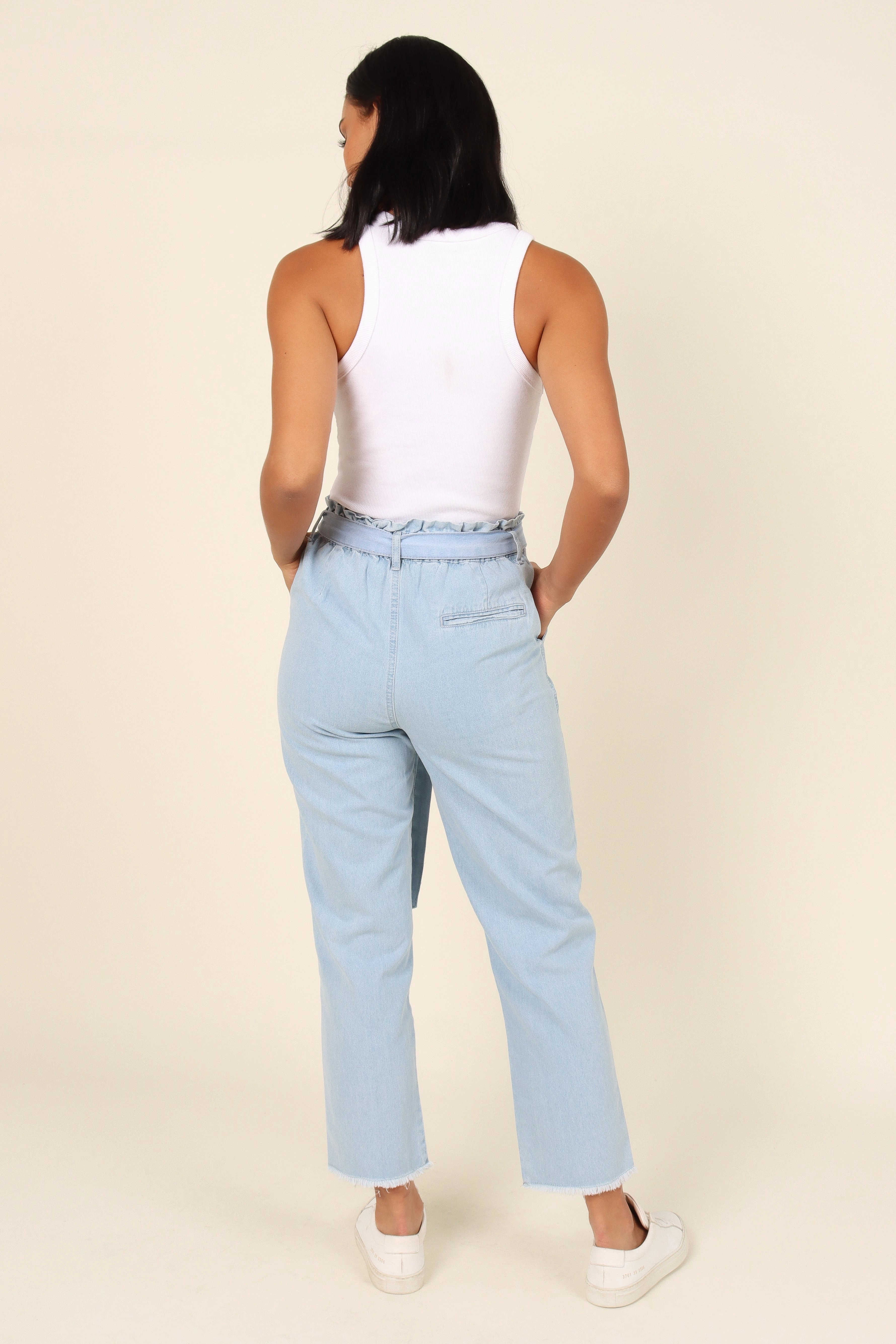 Dexter Paperbag Waist Jean - Light Blue Wash