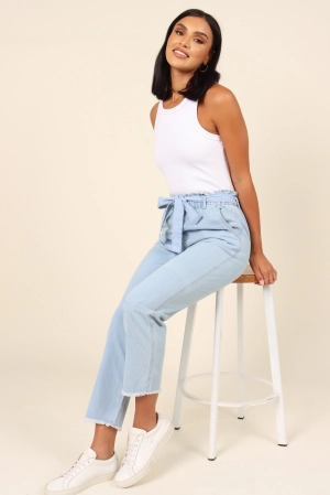 Dexter Paperbag Waist Jean - Light Blue Wash