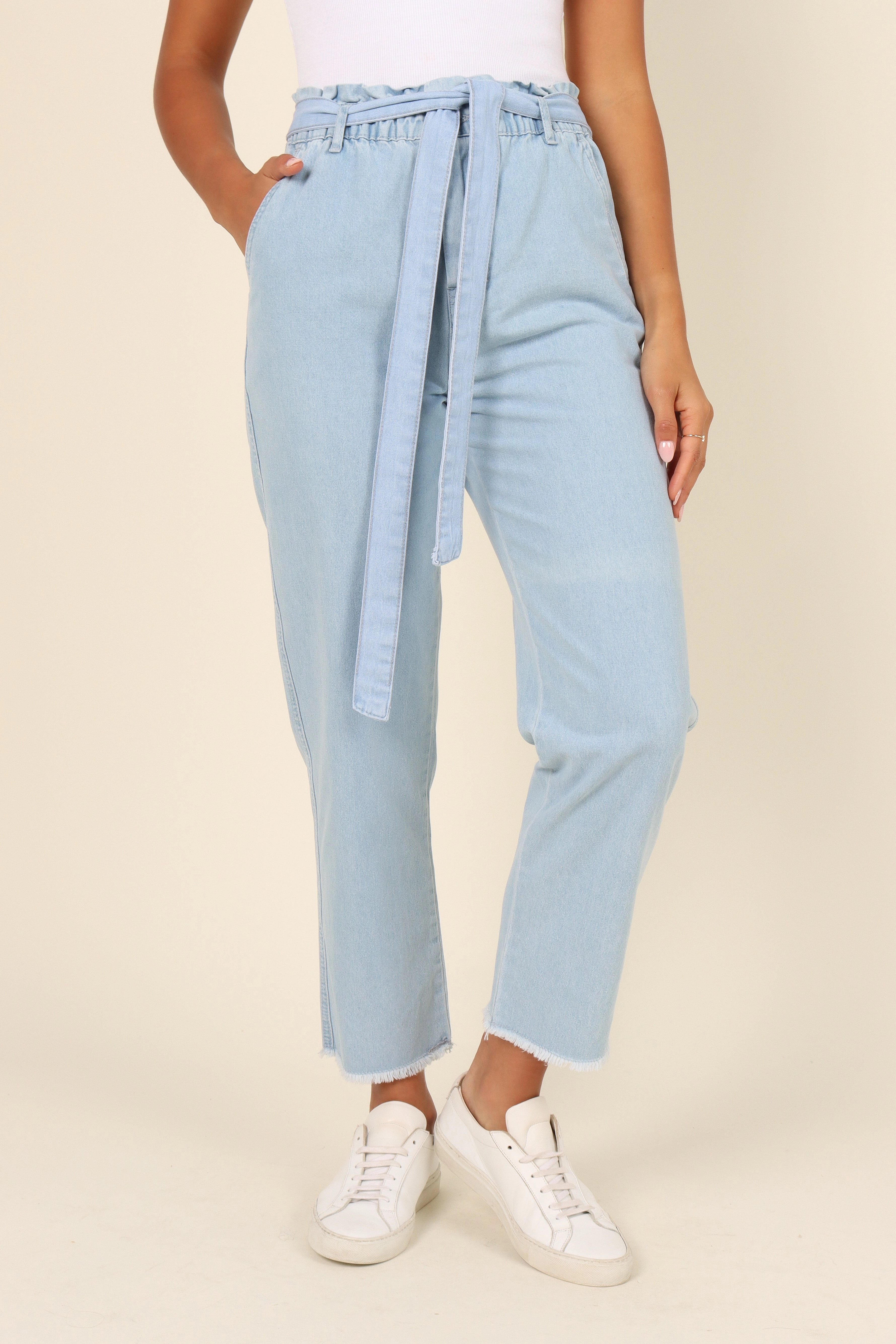 Dexter Paperbag Waist Jean - Light Blue Wash