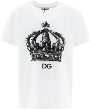 Dolce & Gabbana Kids Logo Crown Printed T-Shirt