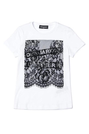 Dsquared2 Kids Lace-Detailed Crewneck T-Shirt