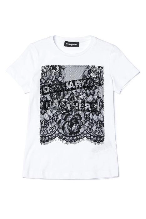 Dsquared2 Kids Lace-Detailed Crewneck T-Shirt