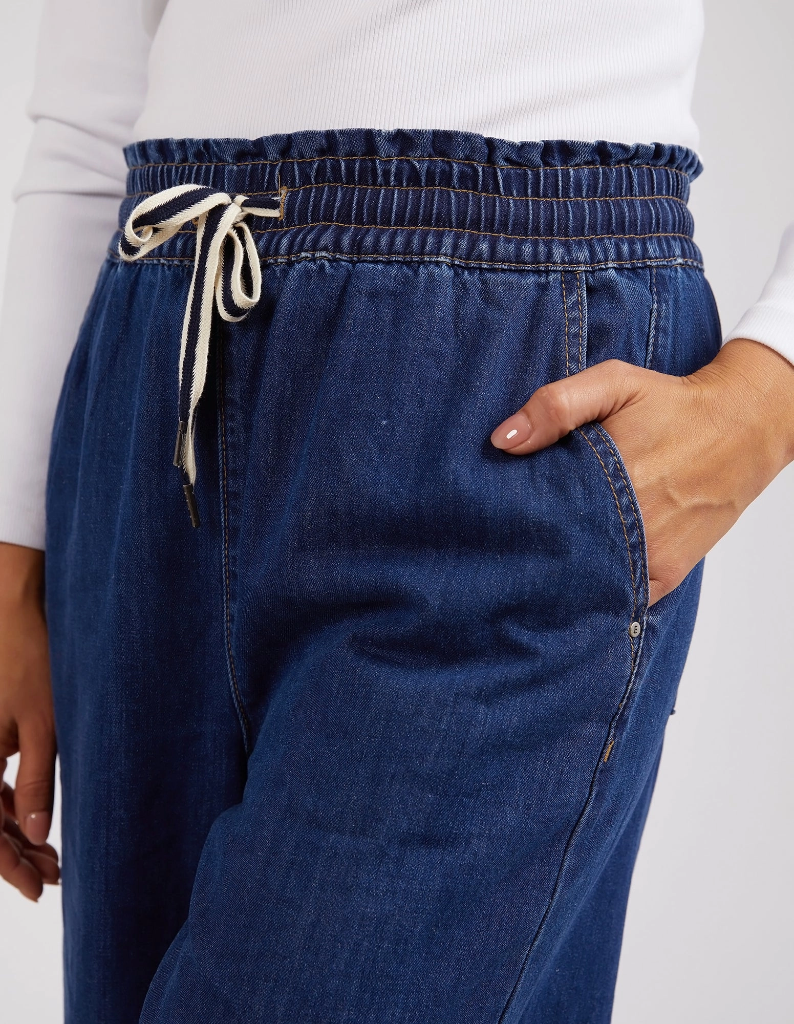 Elm Greta Wide Leg Pant Dark Blue