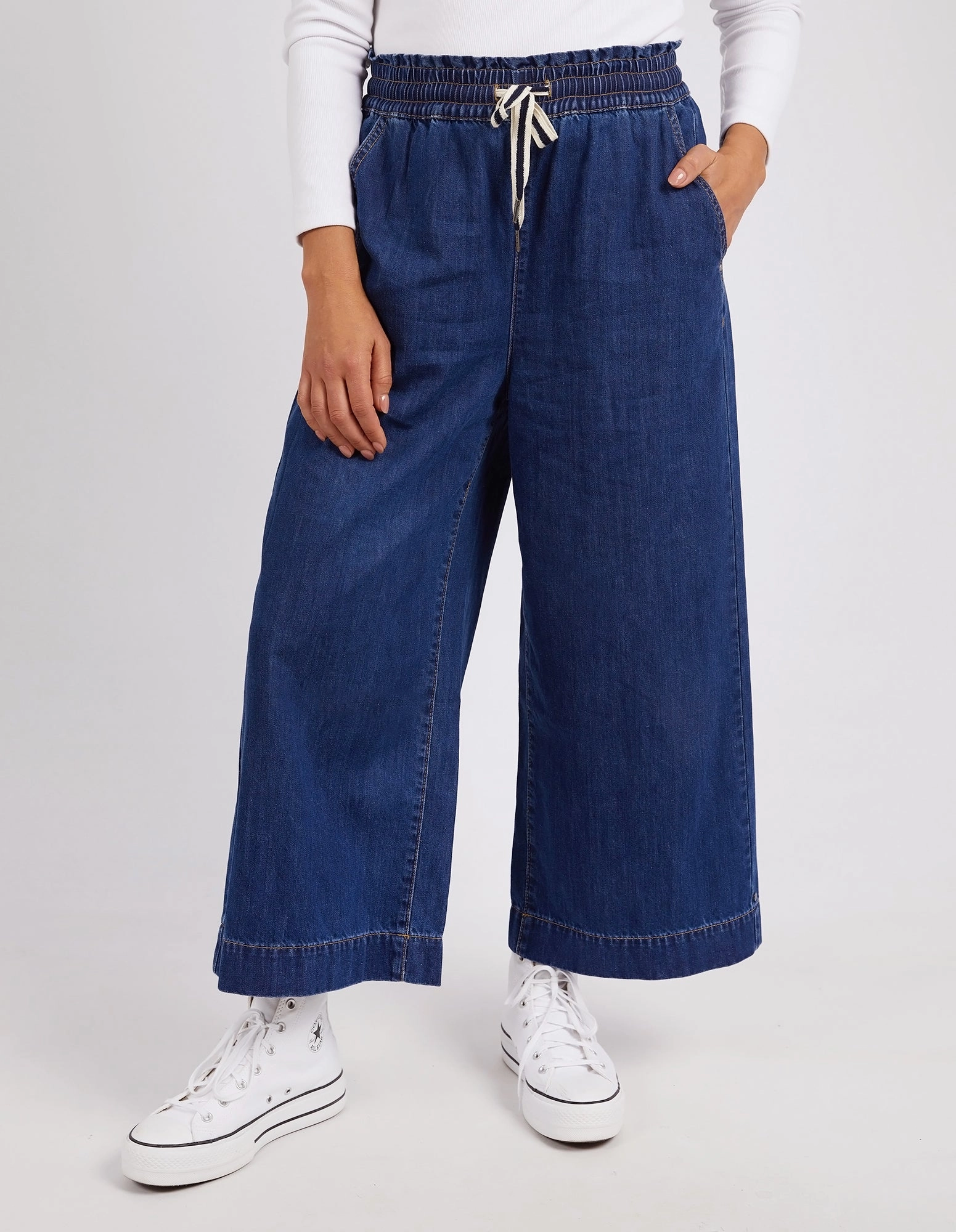 Elm Greta Wide Leg Pant Dark Blue