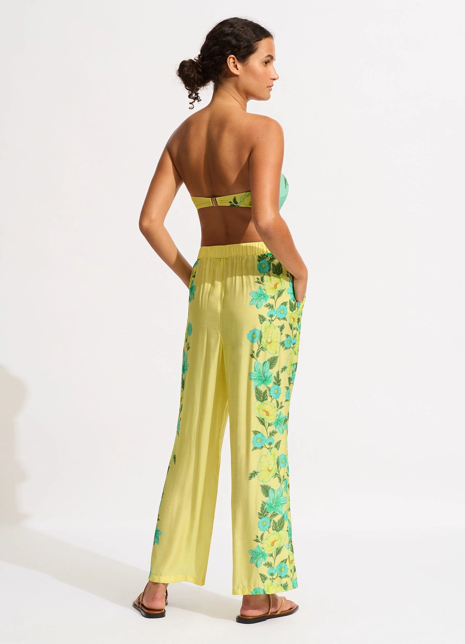 Garden Party Wide Leg Pant - Lime Light