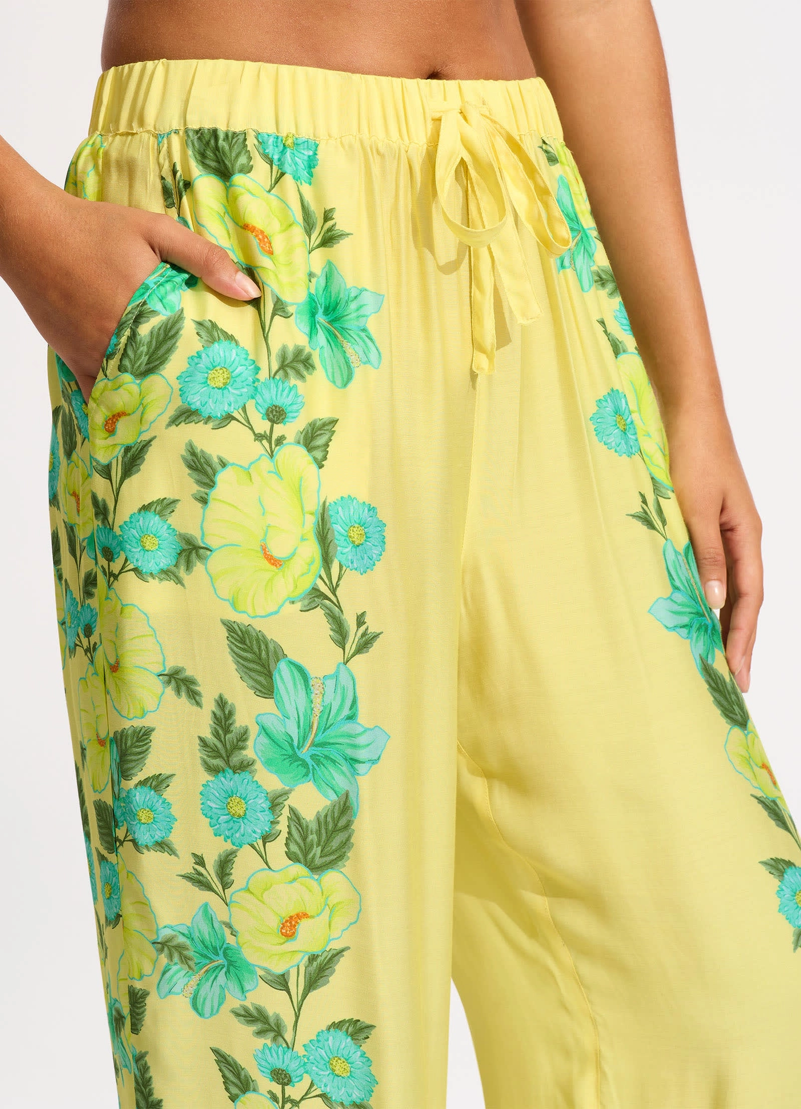 Garden Party Wide Leg Pant - Lime Light