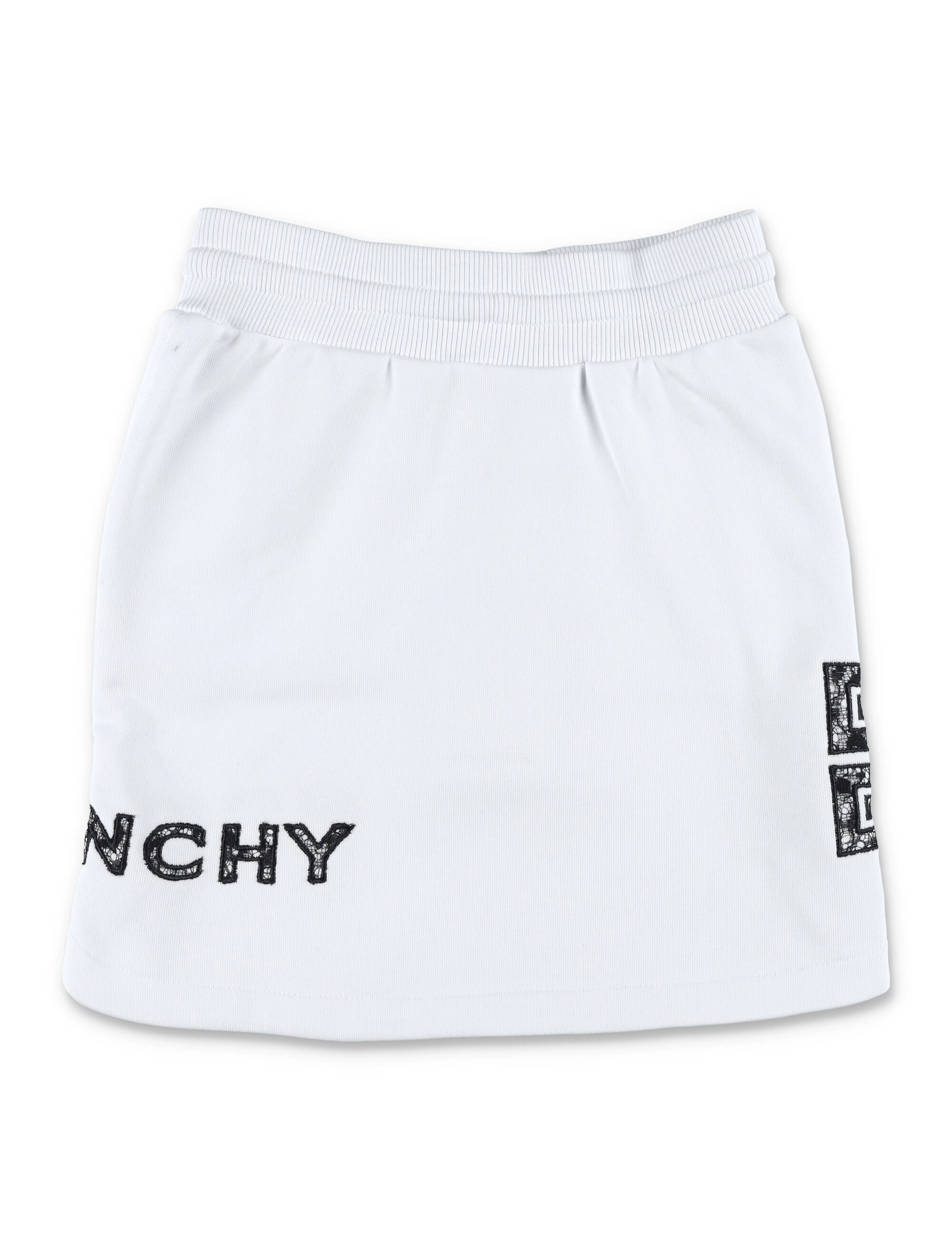 Givenchy Kids Lace Logo Embroidered Drawstring Skirt