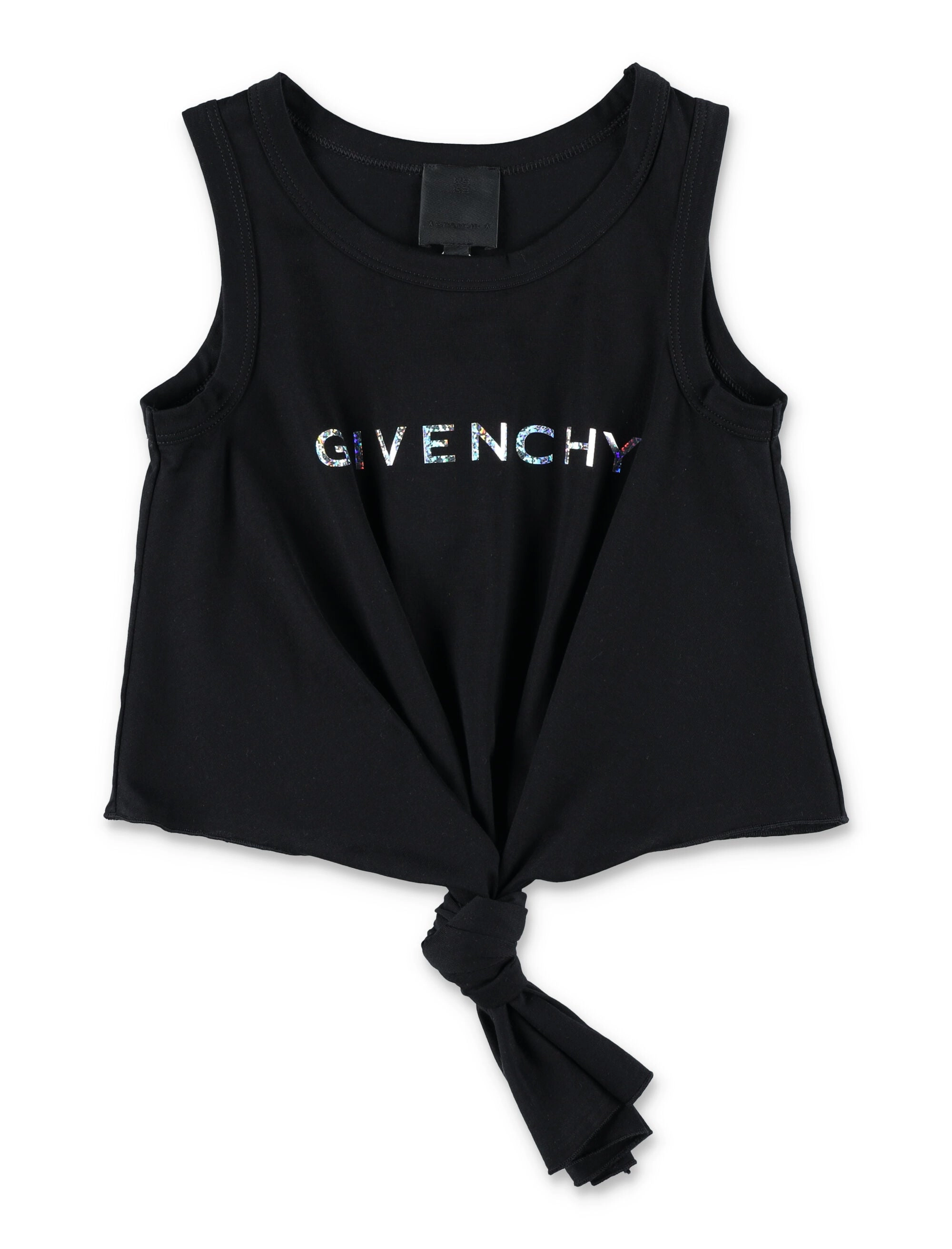 Givenchy Kids Logo Printed Knotted Crewneck Tank Top