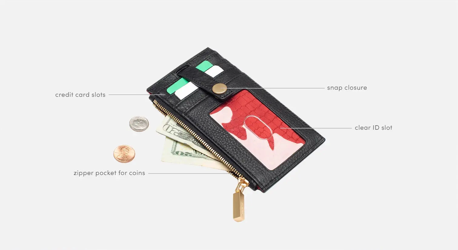 Hammitt 210 West Wallet Black/Brushed Gold