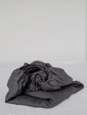 Linen Fitted Sheet | Charcoal