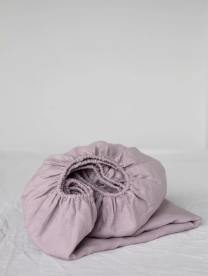 Linen Fitted Sheet | Dusty Rose