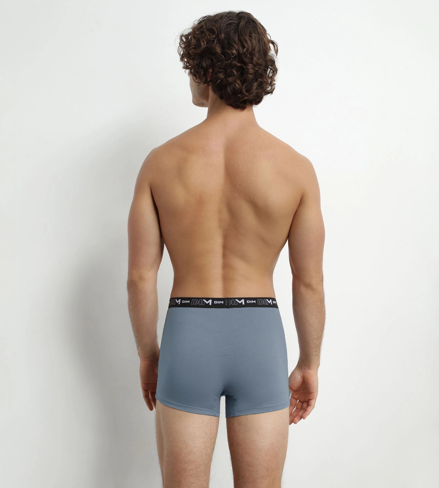 Lot de 3 Boxers homme Noir Gris ceinture contrastée Dim Coton Stretch