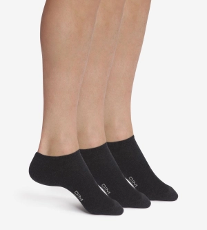Lot de 3 paires de chaussettes courtes homme Noir Dim Coton