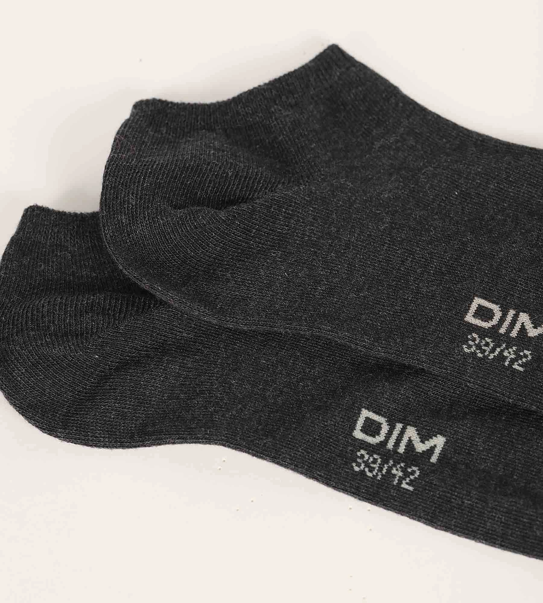 Lot de 3 paires de chaussettes courtes homme Noir Dim Coton