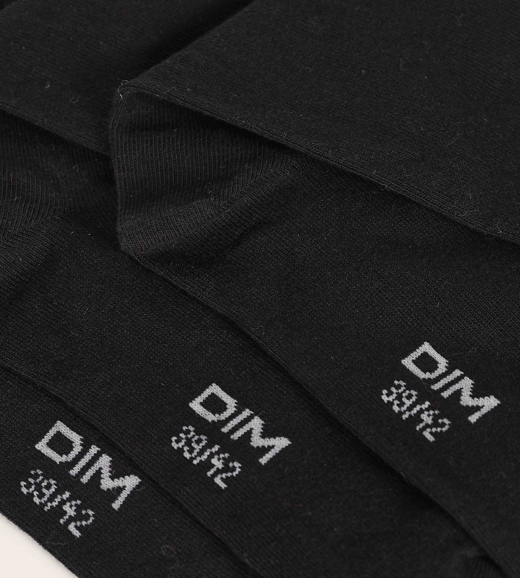 Lot de 3 paires de chaussettes homme Noir Dim Coton Confort