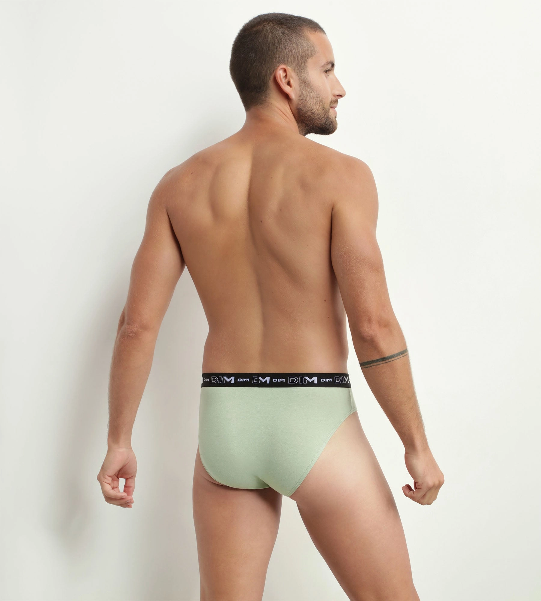 Lot de 3 slips homme Pistache Bluet Noir Chiné Dim Coton Stretch