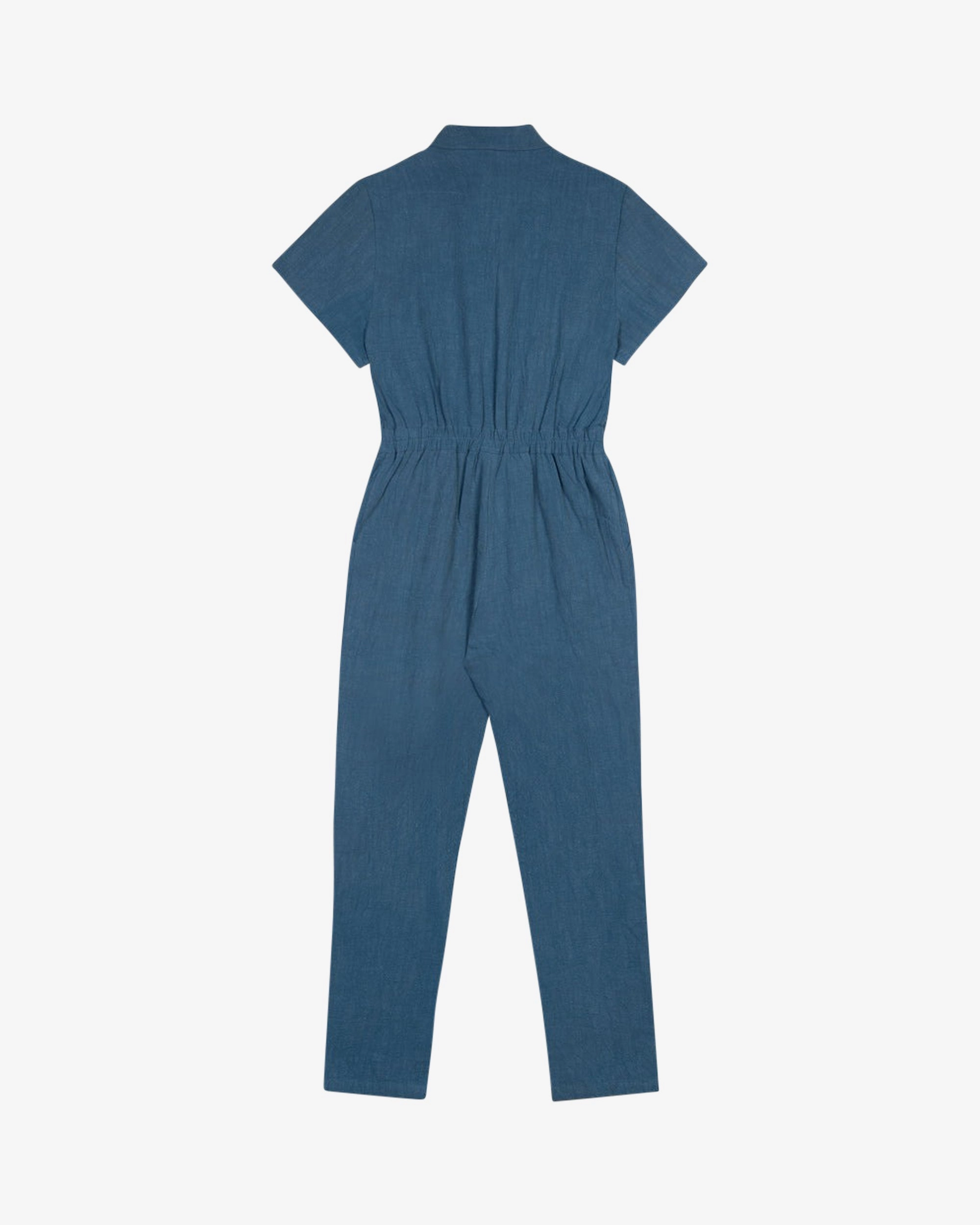 Lowie Cotton Linen Washed Blue Boilersuit
