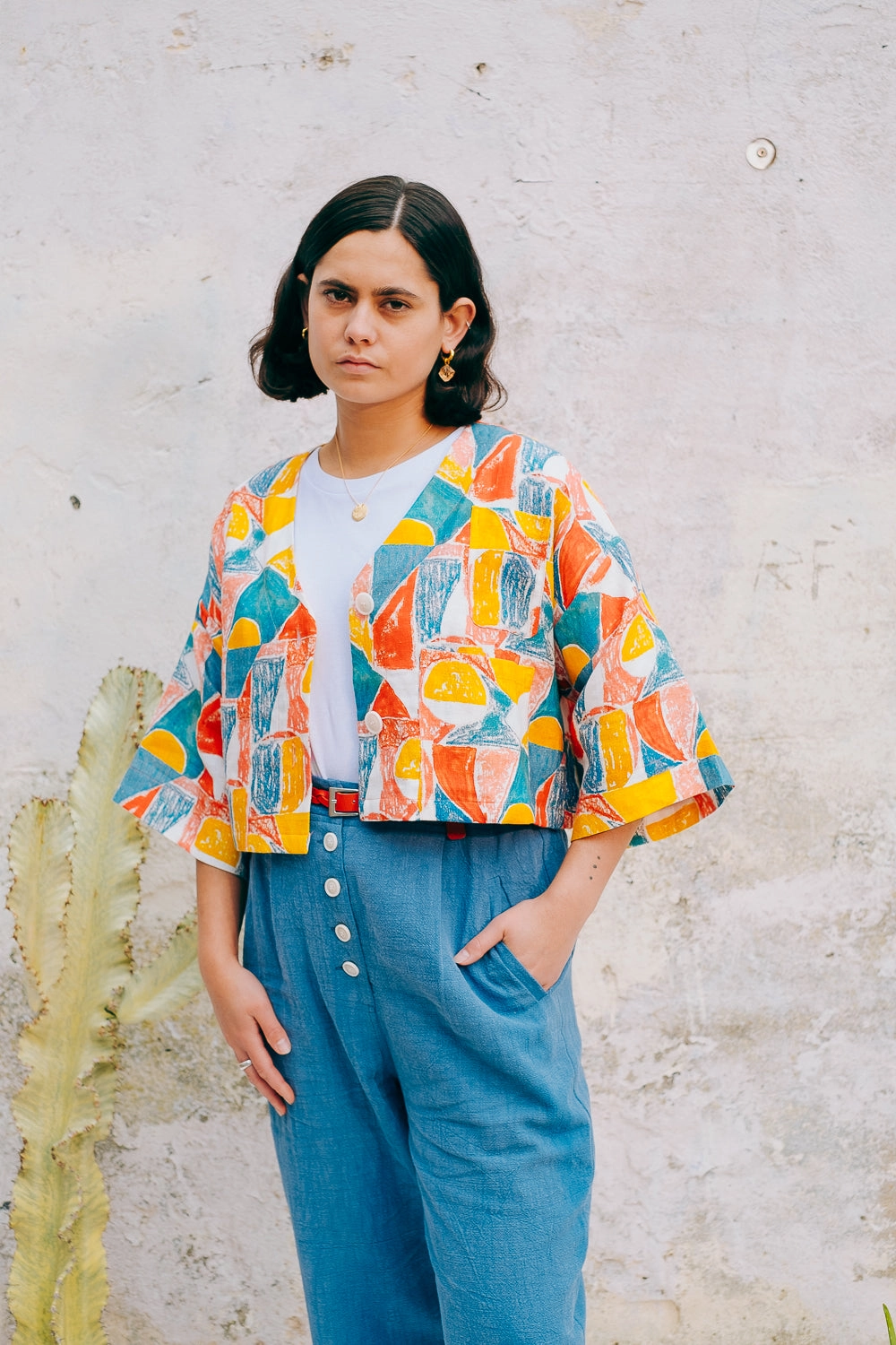Lowie Margot Print Linen Jacket