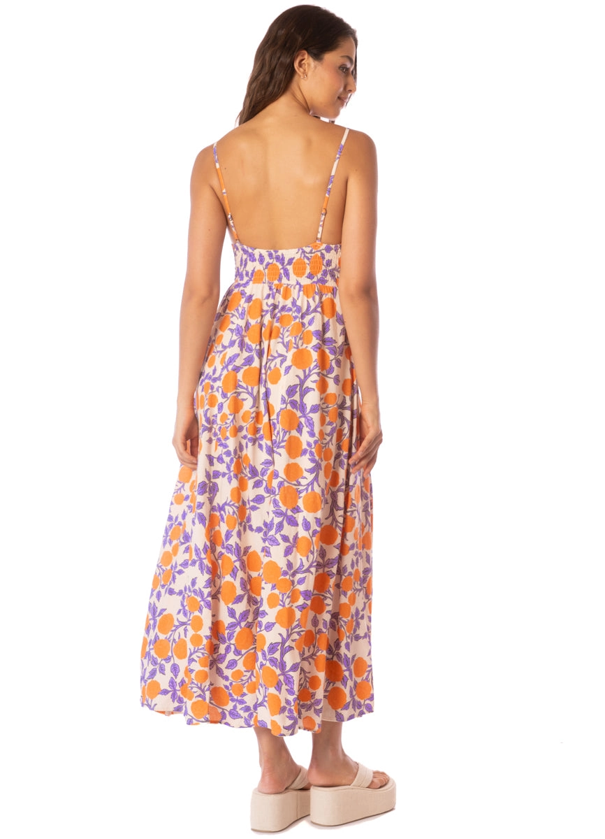 Maaji Western Orange Flower Sia Long Dress
