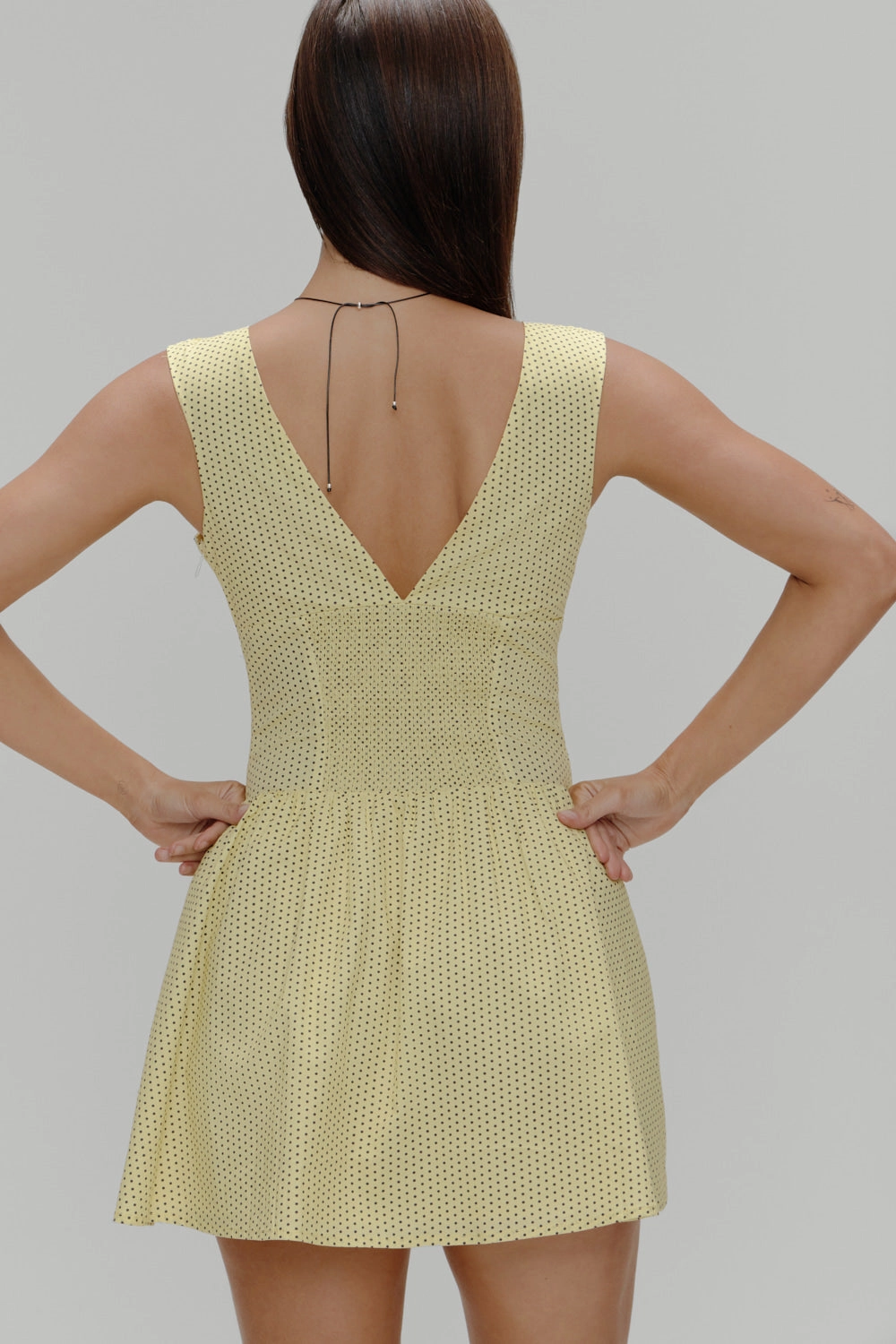 Marley Cotton Mini Dress - Lemon Dot