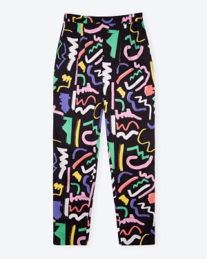 Miss PomPom Scribble Black Holiday Trousers