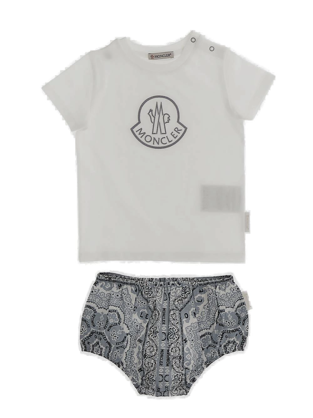 Moncler Enfant Logo Printed Bloomers Set
