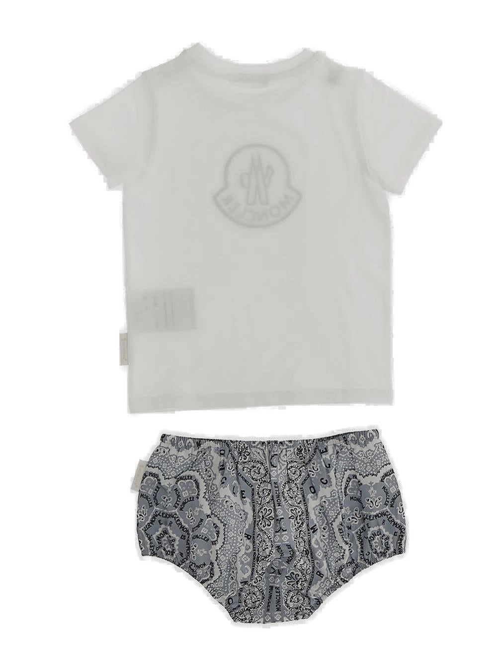 Moncler Enfant Logo Printed Bloomers Set