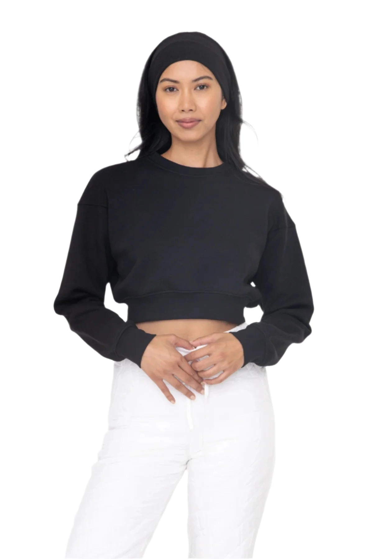 Mono B Cropped Fleece Sweatshirt KT-B0895
