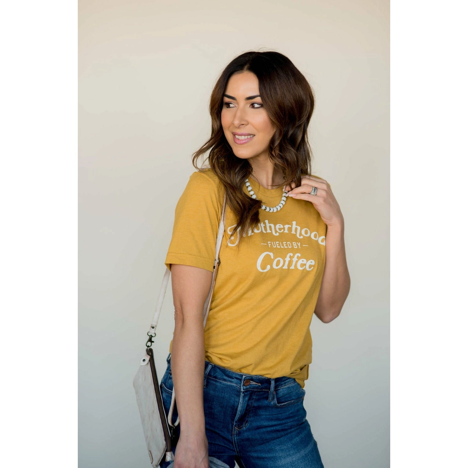 Motherhood Fueled By Coffee Graphic Tee
